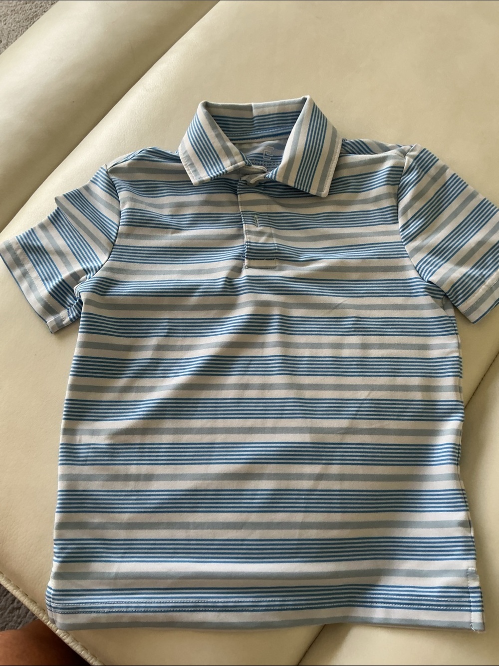 Class Club - Kids Striped Polo Shirt in Shades of Blue and White